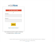Tablet Screenshot of hive2.wizehive.com
